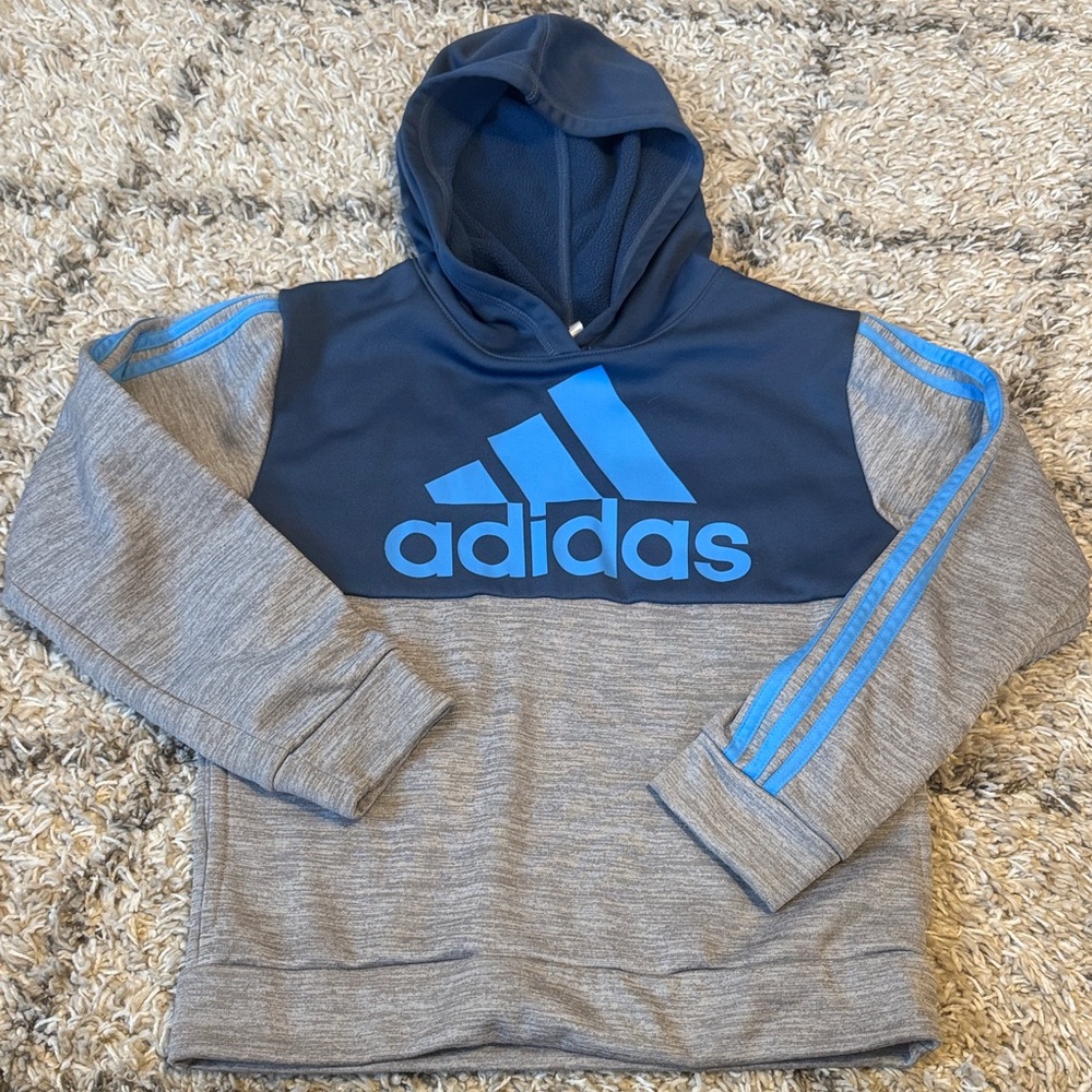 Adidas Navy and Light Gray Hoodie